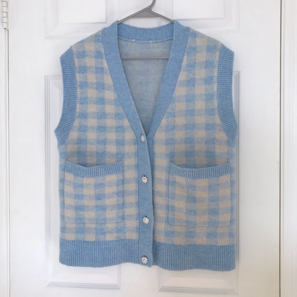 Zara Sweaters Day Sale Zara Cottagecore Baby Blue Sweater Vest